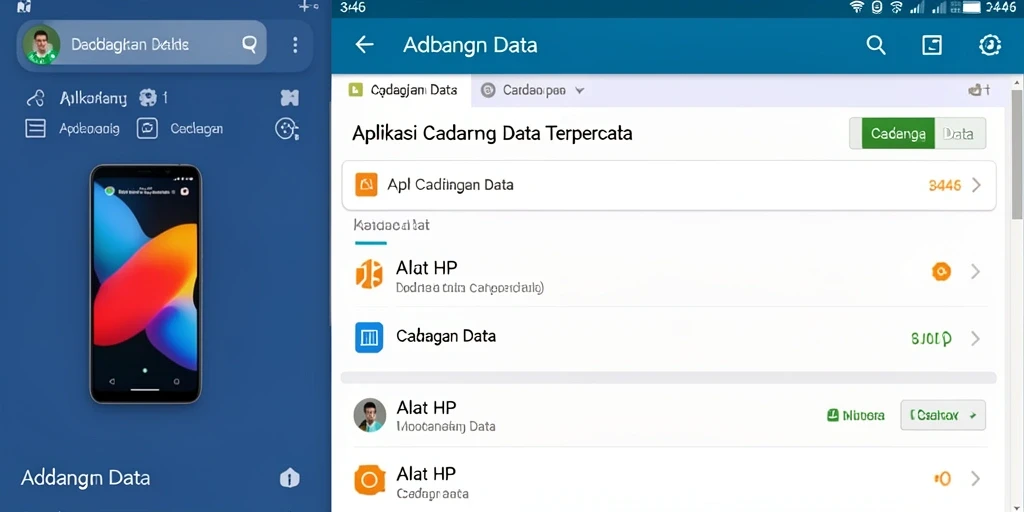 Tampilan antarmuka aplikasi Cadangan Data yang mudah digunakan.
