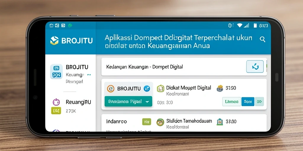 Tampilan antarmuka aplikasi BROJITU yang memudahkan transaksi keuangan.
