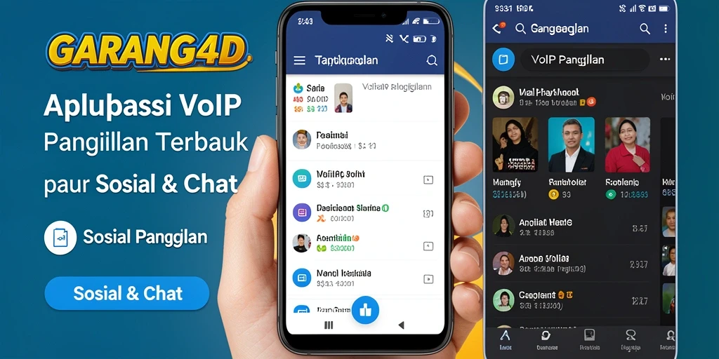 Antarmuka aplikasi GARANG4D untuk VoIP Panggilan yang user-friendly.