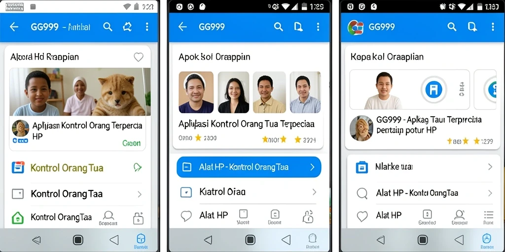 Tampilan antarmuka pengguna GG999 yang sederhana dan efisien.