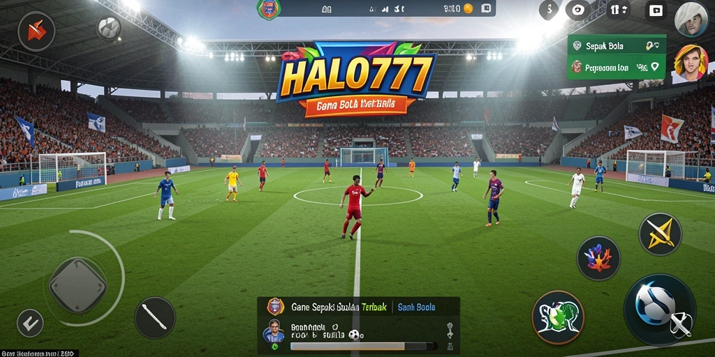 Tampilan antarmuka game Sepak Bola yang menawan dan interaktif.