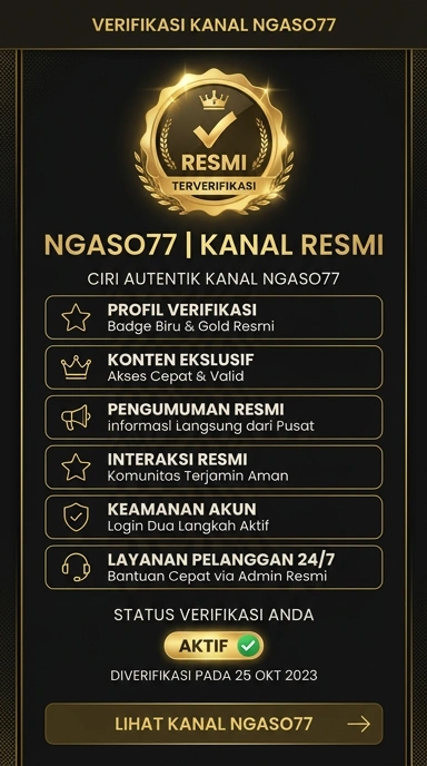 Tampilan kanal resmi ngaso77